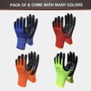 Nitrile Coated Gardening and Work Gloves 8-Pair-Pack (Orange, Medium)