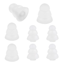 ALXCD Triple Ear Tip with 2mm Hole for Etymotic Shure Klipsch Earphone, (S/L) 4 Pairs Triple Flange Silicone Ear Tip Sleeves, Fit for Etymotic Shure Klipsch 2mm Hole[Clear-4 Pair]