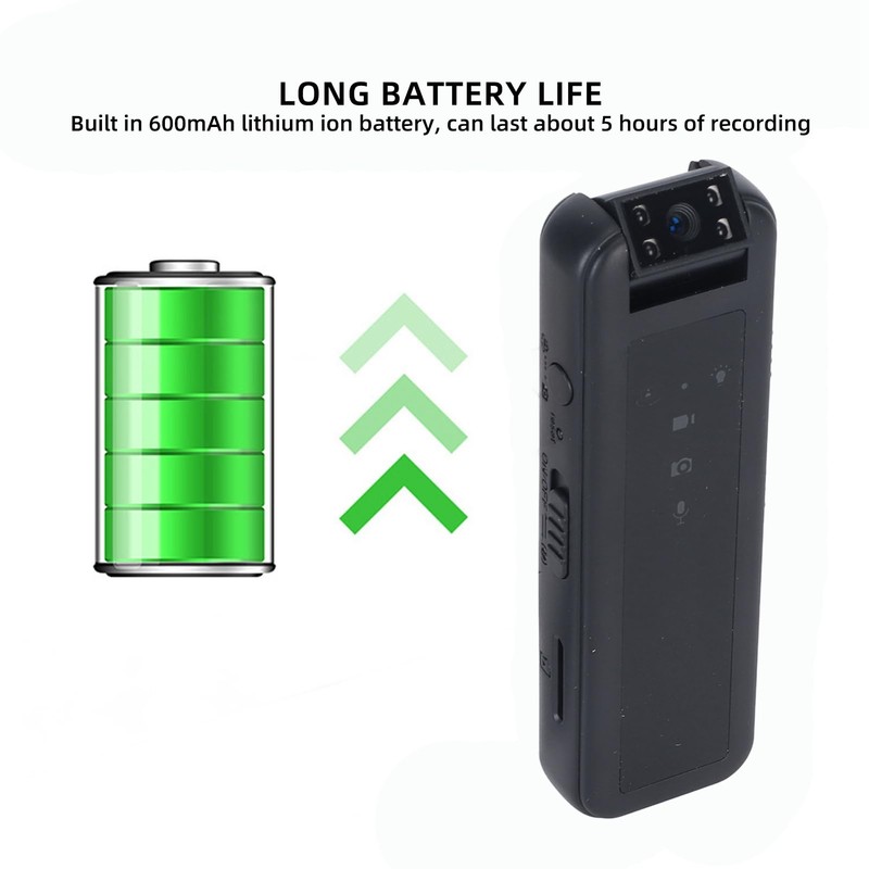 Portable HD Mini Video Recorder with Rotatable Lens, 1920x1080 Resolution,