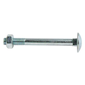 Merriway BH02145 (2 Pcs) Carriage Bolts with Nuts, M8 x 150mm (5/16 inch x 6 inch) Zinc Plated - Pack of 2 Pieces