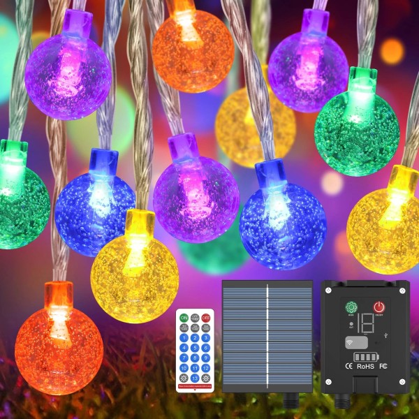 Goodea.Fun New Solar String Lights, 100LED Outdoor Lights with Remote,