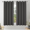 VEHEDE Dark Gray Eyelet Curtains 54 Inch Long, Noise Reducing