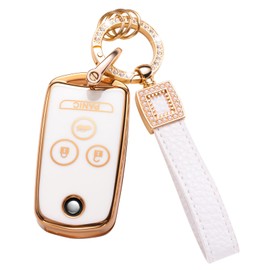 CACARLIKE for Acura Key Fob Cover with Acura Keychain, Car Key Fob Case Compatible with Accord Acura MDX Acura RDX Acura TL Acura TSX Acura ZDX Smart Key Protector