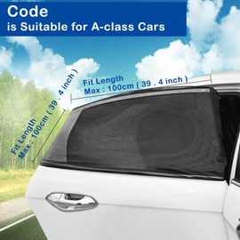 2 Pack Car Window Shades, Car Sun Shade Rear Side Window Car Window Mosquito Net Car Side Window Sun Shade Block UV Sun Protection for Baby Adults Pets Car Blinds fits Most Vehicles