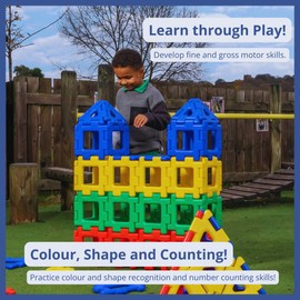 Polydron Kids Giant Educational Construction Set - Multicolored - Children Creative Building 3D Kit - Solid Frames - 2+ Years - 40 Pieces