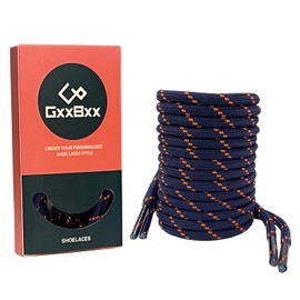 GxxBxx Outdoor Hiking Boot Round Shoelaces (Dark Blue, 71 inches/ 180cm)