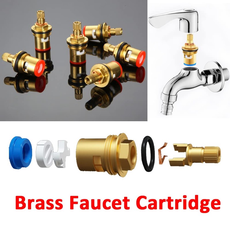 Brass Ceramic Cartridge, G1/2" Tap Ceramic Stem Cartridges Replacement for