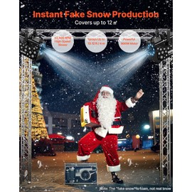 VEVOR 900W Snow Machine with 9 LED RGB Lights, 12 LED Lighting Colors, and Wireless Remote, Handheld/Hanging Outdoor Snowflake Machine Fake Snow Machines with 1L Tank for Christmas Party