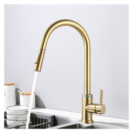 WIMPBLADB Brushed Gold Smart Smart Touch Kitchen Faucet Pull Out Kitchen Sink Water Tap Mixer Tap 360 Rotation Kitchen Shower Faucet(Brushed Nickel)