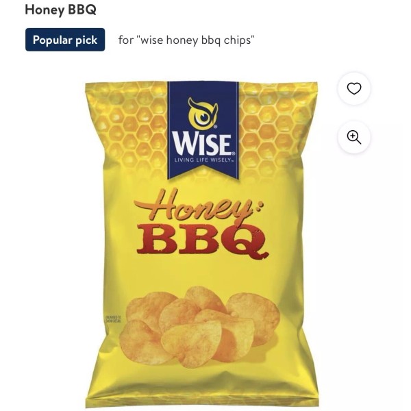 Wise Potato Chips 7.5 Oz Honey Barbeque