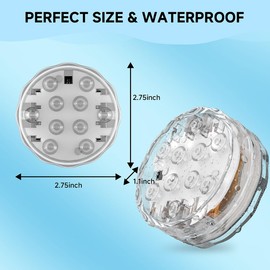 BOKKY 3 Pack RGB Waterproof Shower Light with Multi Color Convertible Wireless LED Shower Lamp - Ideal for Bath, Shower, Spa, Vanity Lamp, Pond, Party