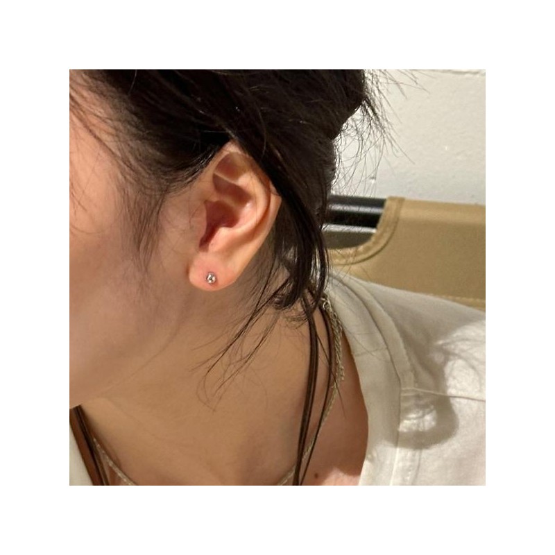 Basic ball silver piercing (4mm) OTEP24716N stone color / 베이직