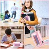veyaltedl Transparent Mesh Pencil Case with Handle and Zip, pink,