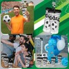Domensi 12 Pcs Soccer Plastic Tumbler with Lid and Straw