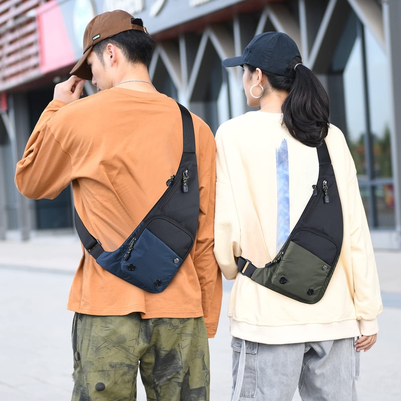 Peicees Sling Bag for Men Women Shoulder Bag Sling Backpack