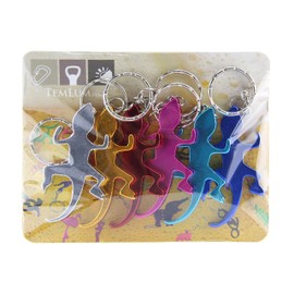 Swatom Wall Lizard Shape Gecko Bottle Opener with Keychain Key Ring Accessories (6, Random)