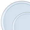 8 inch Blue Transparent Plastic Salad Plates – Disposable, Elegant,