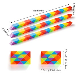 Yeetec Fidget Snake Cube Kids Party Favors Rainbow Twist Puzzle Toy for Christmas Stocking Stuffers Party Bag Fillers and Supplies School Prize Toys and Gifts (12)
