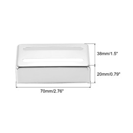 PATIKIL Guitar Pickup Cover 2 Slots Double Coil Brass Pickup Cover for Electronic Guitars Silver 2pcs
