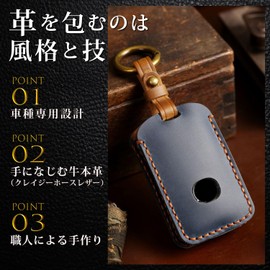 Krovat Mazda Key Case, Smart Key Compatible, Luxury Genuine Leather Fits in Your Hand, Mazda 3 Roadster Accessories CX-5 CX-8 CX-30 CX-60, Black