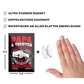 schilderkreis24 Funny Saying "Papa und Tochter" Magnet Decorative Fridge Magnet Humour Gift Idea Birthday Christmas 9 x 6 cm