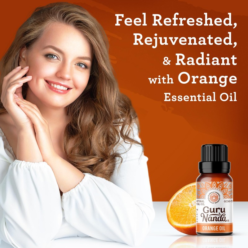 GuruNanda Orange Essential Oil, 100% Pure, Natural & Undiluted Aromatherapy