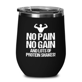 Personal Trainer Black Edition Wine Tumbler 12oz - Pain Gain - Fitness Instructor Workout Coach Exercise Lover Cardio Lover Gym Coach