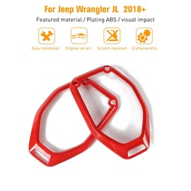 JeCar Red Top Speaker Frame Trim Cover for 2018-2023 Jeep Wrangler JL JLU Gladiator JT Interior Accessories