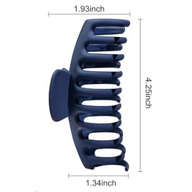 Navy Blue Frosted Claw Hair Clips for Women's Thick Hair,Jumbo Navy Blue Hair Clips Strong Hold Hair Clips Hair Styling Accessories Hair Styling Accessories