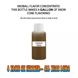 SUMMER SNOW ENTERTAINMENT CARAMEL APPLE MIX SNOW CONE/ SHAVED ICE Flavor CONCENTRATE MAKES 1 GALLON