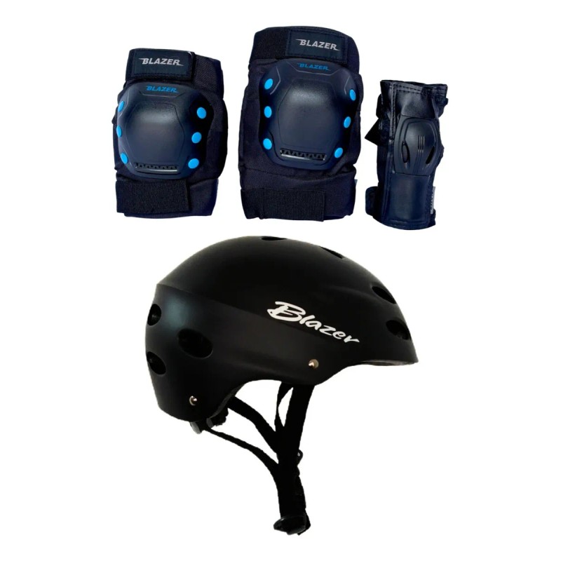 Kit Casco+protecciones Profesionales Blazer 7 Piezas+envío
