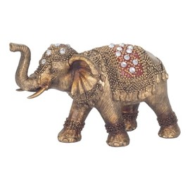 SIGNES GRIMALT Ethnic Gold Resin Elephant Figurine 10cm Home Decoration Gift