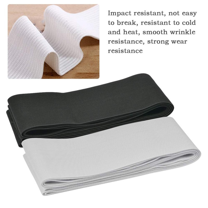 FOROREH Elastic Band Wide Black White, 2 Rolls Elastic Band