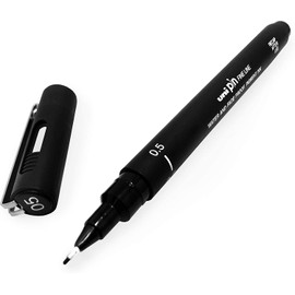 UNI-BALL PIN DRAWING PEN FINELINER ULTRA FINE LINE MARKER 0.5mm BLACK Ink - [Pack of 3]