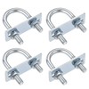 sourcing map Set of 4 Round U-Bolts Steel M8 with