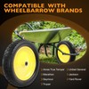 HQPASFY 16" Flat Free Tire 4.80/4.00-8 Wheelbarrow Tire and Wheel,