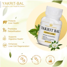 Dr. Pushp's AROGYAK AYURVEDM YAKRIT BAL | Liver Support, Helps in Detoxifying Liver - Pack of 60 Tablets