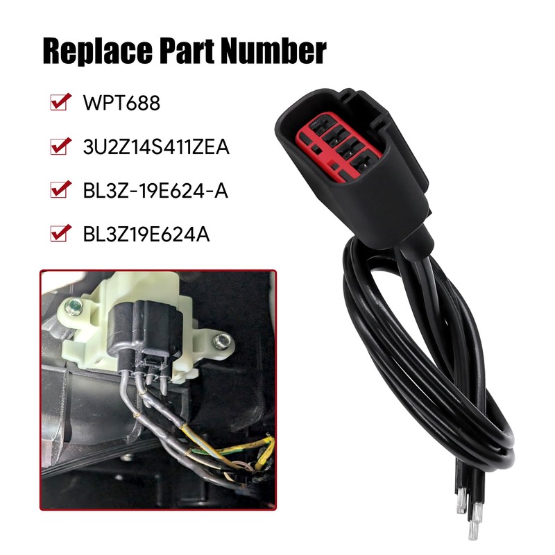 LoloWheat HVAC Blower Motor Resistor Connector Wire Harness Pigtail, AC