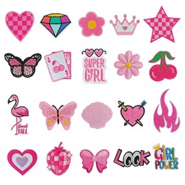 Rnigra 20PCS Iron on Patches for Clothing, Iron on Patch, Embroidery Patches, Sew on Patches for Clothing, Patches for Clothes Applique for Backpacks, Clothes, Dress, Hat, Jeans, Pant, Shoe,Bags