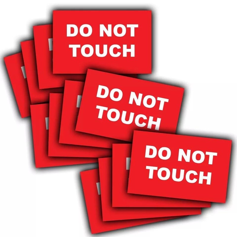 25-Pack - Do Not Touch Safety Vinyl Sign Stickers -