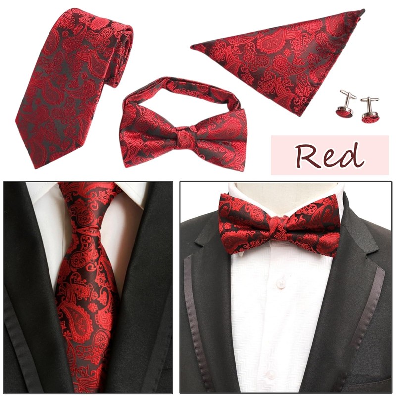 Lunari Necktie, Bow Tie, Pocket Square Cufflinks, Set of 4,