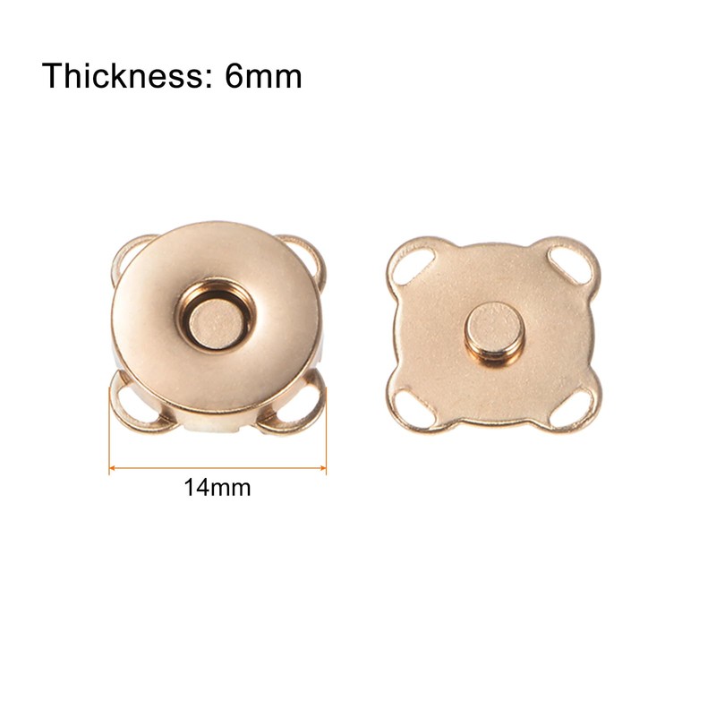 HARFINGTON Magnetic Snap 0.55 Inch 3 Colors Metal Fasteners Sew