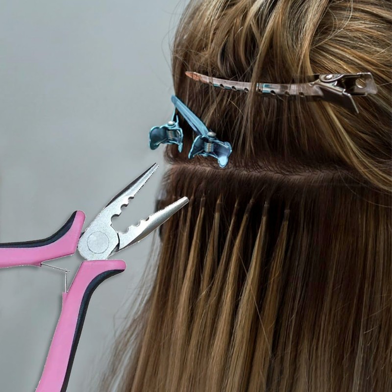 Set of 4 Hair Extension Pliers & Pulling Loop Tool