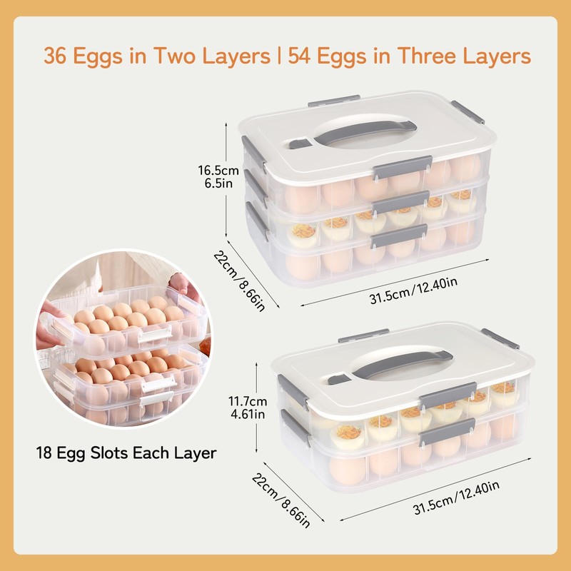 Splotiva Deviled Egg Container with Lid, 36 Slots Egg Tray