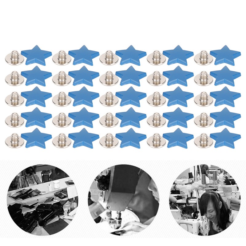 50 Sets Star Shape Rivet Screw Anti‑Rust Clothes Decoration Accessories