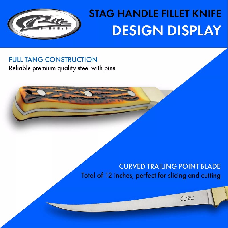 Rite Edge New Rite Edge Fillet Knife Imitation Stag Fixed
