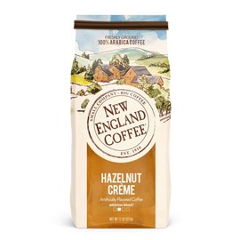 New England Coffee Hazelnut Crème Medium Roast Ground Coffee, 11oz Bag (Pack of 1)