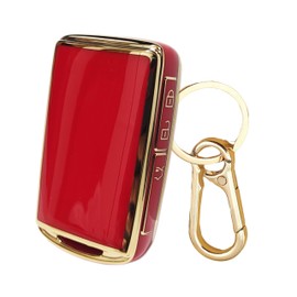 FRACTAL CREATION Mazda Key Cover with Carabiner Buckle TPU Material Key Case Compatible with Many Compatible Models CX-3, CX-5, CX-8, Axela, Atenza, Demio Roadster, etc, TYPE_B_Red