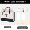 BAGAIL Initial Canvas Tote Bag, Monogrammed Christmas Gifts for Women,