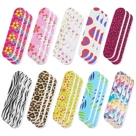 SYEYCW 30 Pcs Mini Nail Files, Professional Double Sided Emery Boards for Nail, Colorful Floral Washable Nail Files, for Shaping Artificial Natural Nails and Extensions Nails Tools for Home and Salon